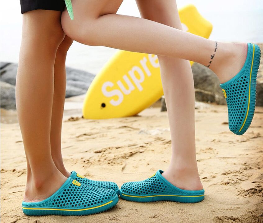 To prevent a fungal infection, you must wear slippers while walking on the beach. 